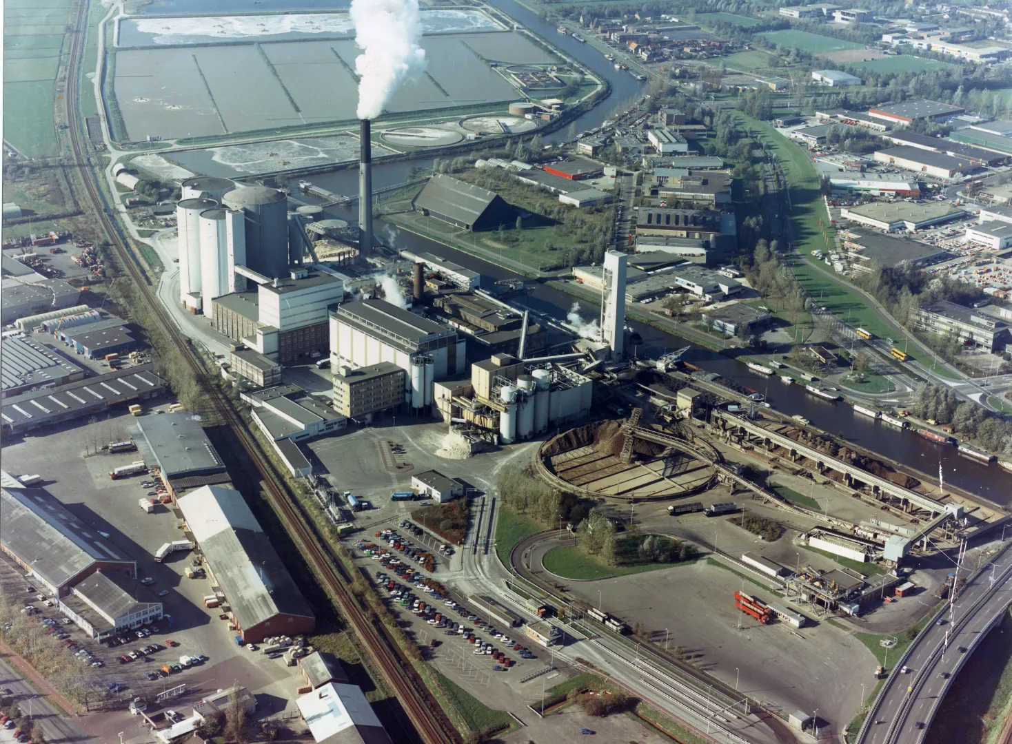 Suikerfabriek overzicht in bedrijf